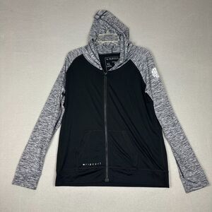 Rip Curl Mens Size XL UV Protection Hoodie Jacket UPF 50 Full Zip Black Gray